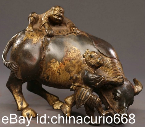 Old chinese bronze gilt - 6.4",