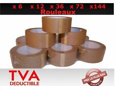 LOT RUBAN ADHESIF EMBALLAGE ROULEAUX HAVANE BRUN MARRON  ROULEAU 100 metres 