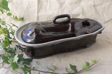 ANCIENNE TERRINE DECOR DE LIEVRE EN TERRE CUITE 19EME