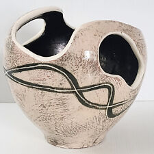 VASE VINTAGE 1960 CERAMIQUE DOUBLE ANSE 60S 1960S RETRO ANNEES 60