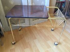 Desserte Plateau Service Roulant Formica Métal Doré Vintage Rétro