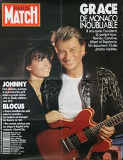 "Johnny HALLYDAY et ADELINE " Affiche originale PARIS MATCH 20 Septembre 1990