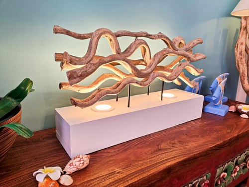 Lampe table lianes bois - lampe,
