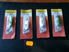 Leurres anciens  4 cuillers . Neuves . Pêche a la truite ou petits carnassiers.