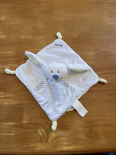 Doudou plat lapin blanc - doudou, jaune