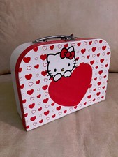Hello Kitty Enfants Valise Blanc Rouge Coeurs 2011 Sanrio 25x19x8 Poignée