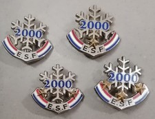 4 Insignes Broche Médaille de Ski ESF "Flocon 2000 1, 2, et 3 étoiles " niveau 