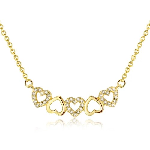 Collier petit coeur plaqué - petit,