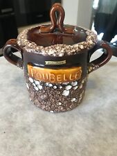 ANCIENNE POUBELLE DE TABLE GRANITE VALLAURIS  GRAU D AGDE FAIT MAIN 19 x 22 cm