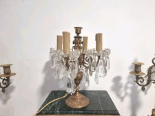 Girandole de table doré  fin XIX ème pampilles de cristal 5 lumières  style...