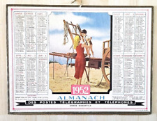 ALMANACH CALENDRIER PTT 1952 IMPRIMERIE OLLER COMPLET  INTERIEUR VOSGES