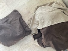 PARURE DE LIT 2 PLACES DRAP HOUSSE + HOUSSE DE COUETTE RÉVERSIBLE MARRON/TAUPE