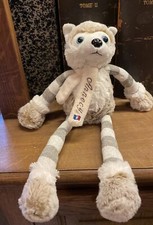 O/ Doudou Peluche Rodadou Chien Loup Husky Blanc Gris Beige Écharpe Annecy