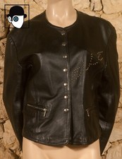 VESTE VINTAGE EN CUIR « EPIDERME - PARIS » - UK 12 / US 8 / FR 40