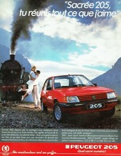  Publicité Advertising 0322 1986   Peugeot 205 quel sacré numéro  tu réunis ...