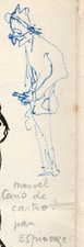 Henri Espinouze. Caricature de Manuel Cano de Castro. Stylo bille vers 1960