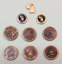 FULL SET ORIGINAL USA ZIPPO 9 PIN'S LAPEL PIN  ANNIVERSARY 5TH /10/25/40/50/60