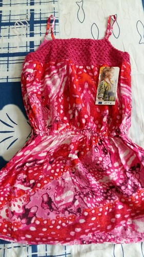 Robe bretelles rose rouge - robe,