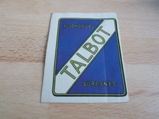 Ancien autocollant AUTOMOBILES TALBOT SURESNES