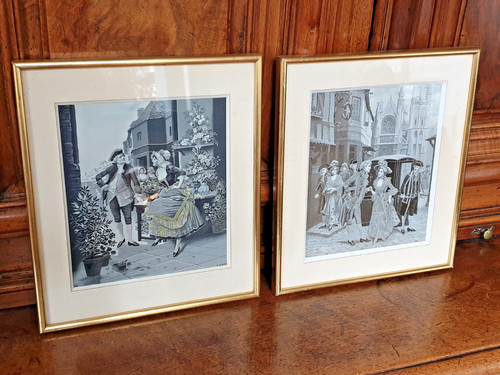 Tableaux anciens soie - 2,