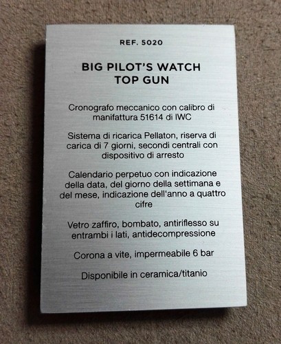 Iwc display ref 5020 big - display,