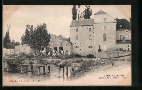 Cpa lézinnes scierie de - lézinnes,,