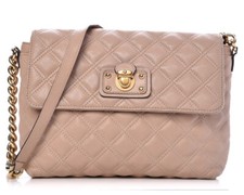 Sac à main beige matelassé Marc Jacobs avec chaîne dorée peau d'agneau origine 700 $ US