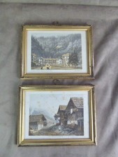 PAIRE DE PETITS CADRES ANCIENS, décor de lithographies XIXème.