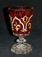 GRAND VERRE EPAIS CALICE EMAIL CRISTAL BACCARAT LE CREUSOT CRANBERRY CHARLES X