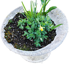 Jardinière diabolo en béton gris style Willy Guhl  années 1970  haut 45 diam 64