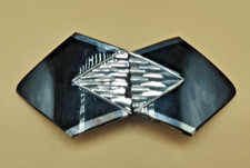 Ancienne boucle de ceinture en métal ART DECO noir et argenté