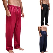 Bas de pyjama homme doux et lisse en soie imit??e