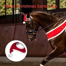 Chapeau de cheval de Noël, tenue d'équitation rouge, joli costume cheval