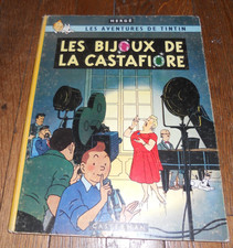 BD TINTIN LES BIJOUX DE LA CASTAFIORE EO BELGE 1963 DOS JAUNE