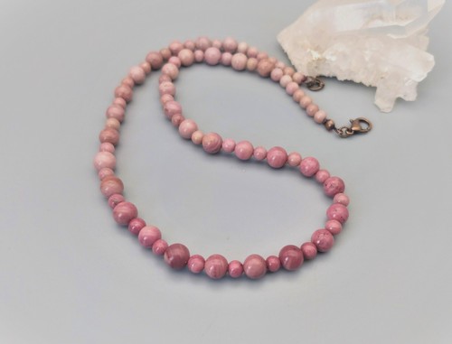 Collier rhodonite rose cm - rhodonite, 40