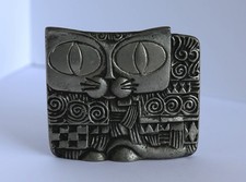 Figurine sculpture chat en étain