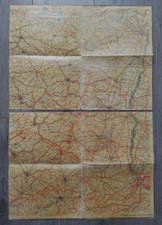 Carte couleur Taride Alsace Lorraine Vosges Moselle - 43 x 64 cm (2 parties)