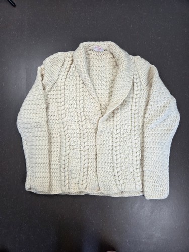 Cardigan vintage crochet - , blanc