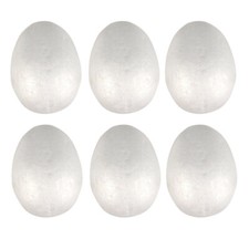 Œufs - Blanc - Polystyrène - 6 pièces - 6cm - Pâques - Noël - Loisirs créatifs