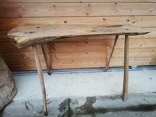 Etabli/desserte bois/planche à laver/art populaire/console bois brut