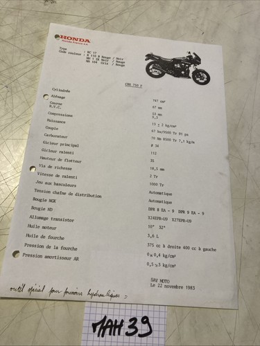 Honda moto cbx750 - moto, type
