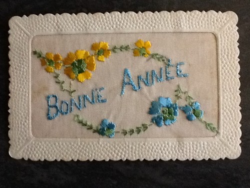 Belle carte brodee - brodee, dentelee
