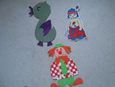 lot 1 sujets coton clown indien canard à coudre 15 x 7 cm environ