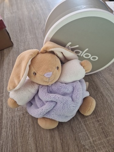 Doudou lapin plume blanc - , mauve