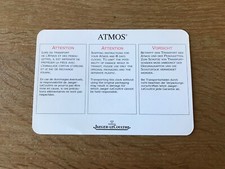 Lettre JAEGER LECOULTRE ATMOS