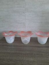 3 Tulipe Pate De Verre Art Deco lustre lampadaire 