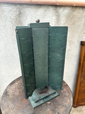 Présentoir Tourniquet des Années 20 en Tôle Emaillé Vert * 4 panneaux / 3 Faces