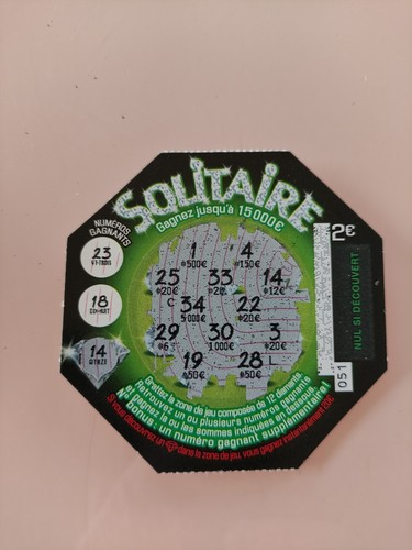 Ticket solitaire fdj gagnant - ticket,