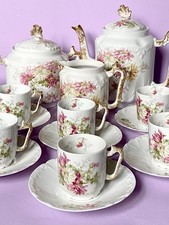 Superbe service à café 6 Personnes en porcelaine fine de Limoges – vers 1900