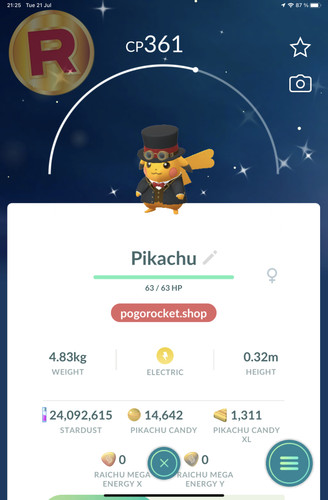Shiny pikachu red googles - shiny,